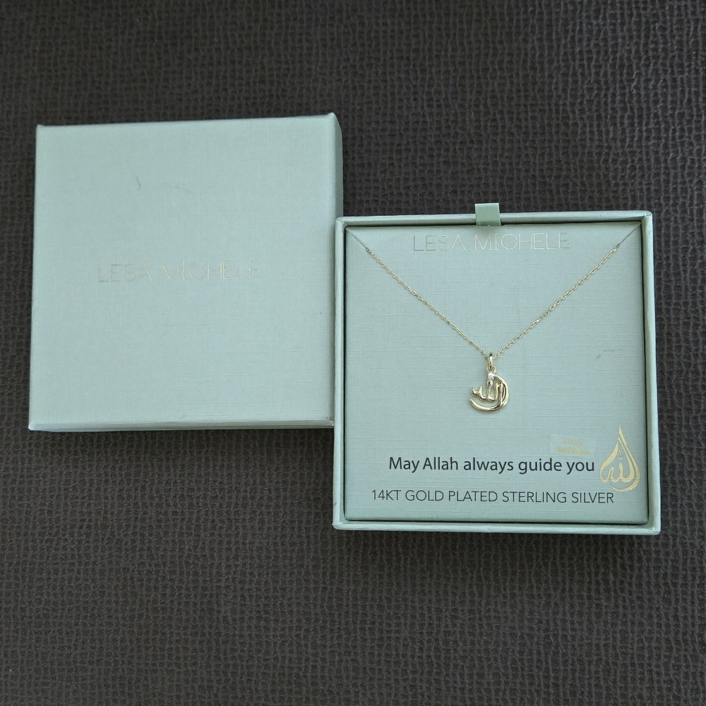 Lesa Michele "Allah"🕌 Crescent Moon and Star☪️ Pendant Necklace - NIB - Picture 5 of 16